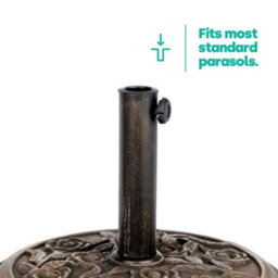 Livivo Parasol Base 9Kg Garden Umbrella Base Stand Floral Design Heavy Duty Resin For Parasol Poles Up To 50mm - thumbnail 6
