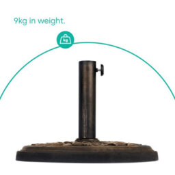Livivo Parasol Base 9Kg Garden Umbrella Base Stand Floral Design Heavy Duty Resin For Parasol Poles Up To 50mm - thumbnail 7