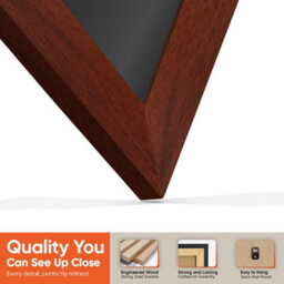 "AK Frames 25X17"" Rose Wood Modern Vinyl Record Frame With Black Mount For 12 Inch Lp Cover & Disc - Overlapped Design" - thumbnail 3