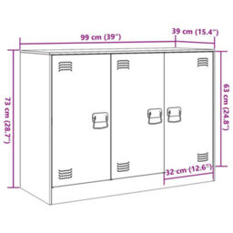 Vidaxl Sideboard Anthracite 99X39X73 Cm Steel - thumbnail 3