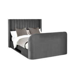 Oakham Hickory Dark Grey Tv Ottoman Storage Bed -  Superking (180Cm) (150Cm) - thumbnail 1
