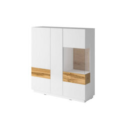 Arte Contemporary Silke 46 Display Cabinet 130Cm Right - White & Wotan Oak: The Perfect Blend Of Modern Style And Practical Storage
