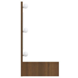 Walplus Mirror Cabinet With Led Brown Oak 90X31.5X62 Cm - thumbnail 5