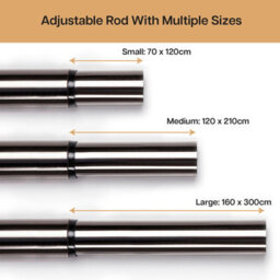 Moonlight Bedding Extendable Metal Curtain Pole With Ball Finials - Adjustable Plain Curtain Rod(Black Nickel, 28 - 48 Inches) - thumbnail 3