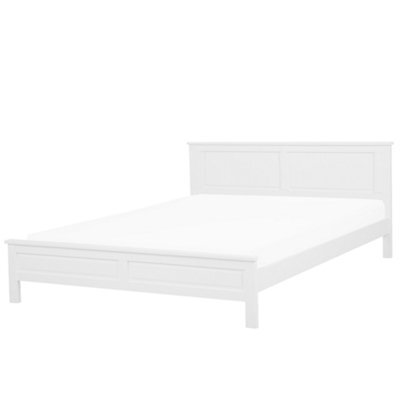 Beliani Bed Pine Wood Olivet 180 X 200 Cm (Eu Super King) White - image 1