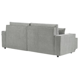 Beliani Corner Sofa Bed 3 Seater Karila Fabric Grey With Storage Right Hand - thumbnail 6