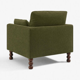 Furniturebox Uk Monroe Green Chenille Fabric Armchair - thumbnail 9