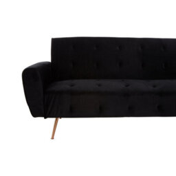 Orsina Velvet Upholstered Black Velvet Sofa Bed, Elegant Seater Sofa Bed For Bedroom, Contemporary Sofa Bed - thumbnail 9