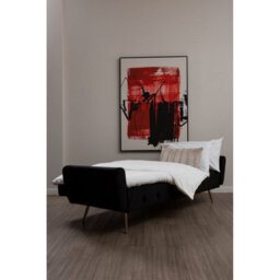 Orsina Velvet Upholstered Black Velvet Sofa Bed, Elegant Seater Sofa Bed For Bedroom, Contemporary Sofa Bed - thumbnail 8