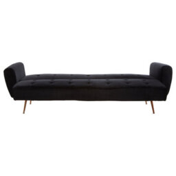 Orsina Velvet Upholstered Black Velvet Sofa Bed, Elegant Seater Sofa Bed For Bedroom, Contemporary Sofa Bed - thumbnail 6