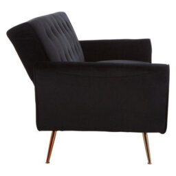 Orsina Velvet Upholstered Black Velvet Sofa Bed, Elegant Seater Sofa Bed For Bedroom, Contemporary Sofa Bed - thumbnail 4