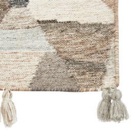Wyld And Coco Kilim Rug Multicolour Wool & Cotton Boho Patchwork 80 X 150 Cm Tassels - thumbnail 6