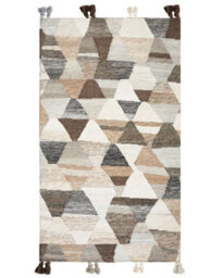 Wyld And Coco Kilim Rug Multicolour Wool & Cotton Boho Patchwork 80 X 150 Cm Tassels - thumbnail 1