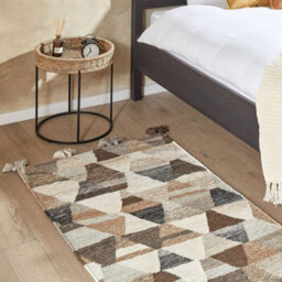Wyld And Coco Kilim Rug Multicolour Wool & Cotton Boho Patchwork 80 X 150 Cm Tassels - thumbnail 2