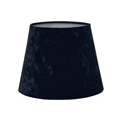 "9"" Black Velvet Dual Purpose Lampshade Elegant Drum Shade For Ceiling Or Table Lamp (Multi Sizes & Colours)" - image 1
