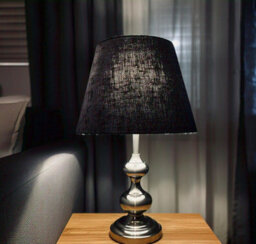 "9"" Black Velvet Dual Purpose Lampshade Elegant Drum Shade For Ceiling Or Table Lamp (Multi Sizes & Colours)" - thumbnail 4