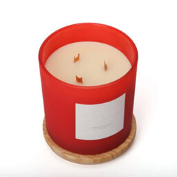 Aroma Naturals Frosted Decadence Glass Candle -Cinnamon, Clove & Orange Scent - thumbnail 3