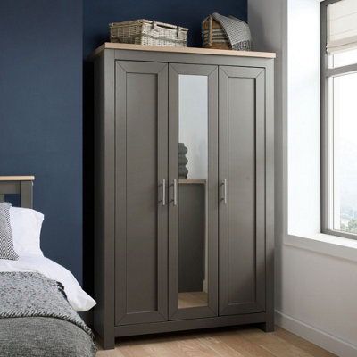 Birlea Highgate 3 Door Wardrobe With Mirror - image 1