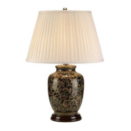 Luminosa Lighting Elstead Morris 1 Light Small Table Lamp Black, Gold, E27