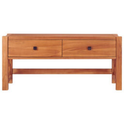 Berkfield Desk With 2 Drawers 100X40X45 Cm Recycled Teak Wood - thumbnail 3