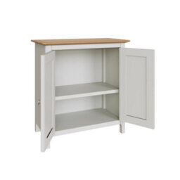 Fwstyle Taberno 2 Door Sideboard Storage Cabinet White Linen & Oak (H) 67 (W) 65 (D) 33Cm - thumbnail 5