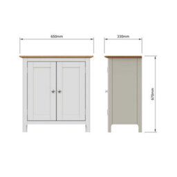 Fwstyle Taberno 2 Door Sideboard Storage Cabinet White Linen & Oak (H) 67 (W) 65 (D) 33Cm - thumbnail 8