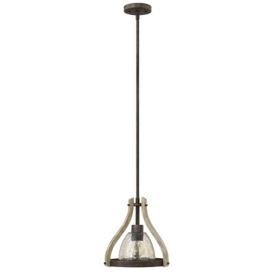 Elegant 1 Bulb Iron Rust Ceiling Pendant Light With Led E27 Fitting