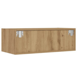 Berkfield Tv Cabinet With Led Lights Artisan Oak 75X35.5X25 Cm - thumbnail 9