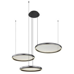 Luminosa Lighting Luminosa Briggs Pendant Ceiling Light Matt Black 3X Led Dimmable 2700-6000K Remote Control - thumbnail 1