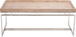 Pacific Lifestyle Antique Mango Wood Rectangular Coffee Table With Silver Stainless Steel Frame 112Cm, Evelyn - thumbnail 2