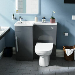 Nes Home 900mm Grey L-Shape Lh Basin Vanity Unit Sink And Toilet Debra - thumbnail 2
