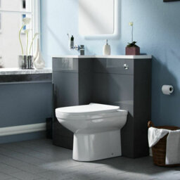 Nes Home 900mm Grey L-Shape Lh Basin Vanity Unit Sink And Toilet Debra - thumbnail 3