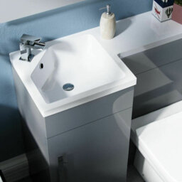 Nes Home 900mm Grey L-Shape Lh Basin Vanity Unit Sink And Toilet Debra - thumbnail 4