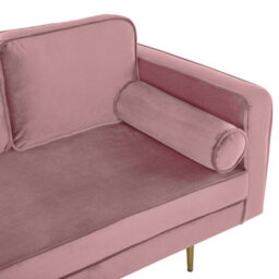 Beliani Right-Hand Chaise Longue Miramas Velvet Pink - thumbnail 6