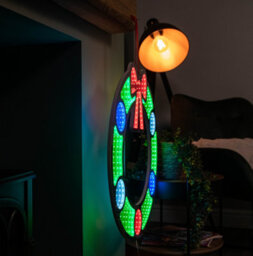 Samuel Alexander 60Cm Light Up Hanging Christmas Wreath Infinity Mirror With Multi Coloured Leds - thumbnail 7