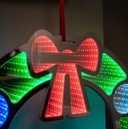 Samuel Alexander 60Cm Light Up Hanging Christmas Wreath Infinity Mirror With Multi Coloured Leds - thumbnail 5