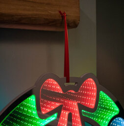 Samuel Alexander 60Cm Light Up Hanging Christmas Wreath Infinity Mirror With Multi Coloured Leds - thumbnail 4
