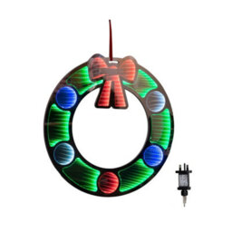 Samuel Alexander 60Cm Light Up Hanging Christmas Wreath Infinity Mirror With Multi Coloured Leds - thumbnail 8