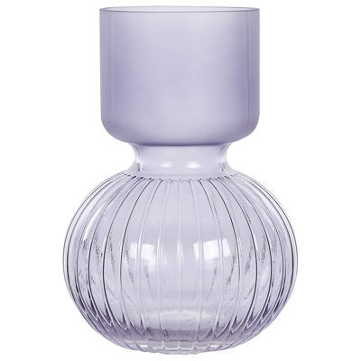 Beliani Flower Vase Thetidio Glass 26 Cm Violet - image 1