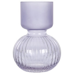 Beliani Flower Vase Thetidio Glass 26 Cm Violet - thumbnail 1