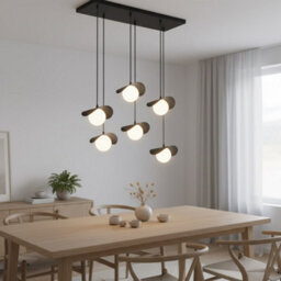 Emibig Lighting Emibig Ritual Pendant Lamp 6 X G9 Black With White Shade - thumbnail 5
