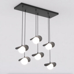 Emibig Lighting Emibig Ritual Pendant Lamp 6 X G9 Black With White Shade - thumbnail 1