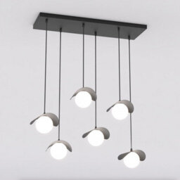 Emibig Lighting Emibig Ritual Pendant Lamp 6 X G9 Black With White Shade - thumbnail 2