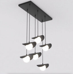 Emibig Lighting Emibig Ritual Pendant Lamp 6 X G9 Black With White Shade - thumbnail 3