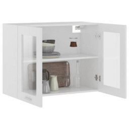 Vidaxl Hanging Glass Cabinet White 80X31X60 Cm Engineered Wood - thumbnail 4