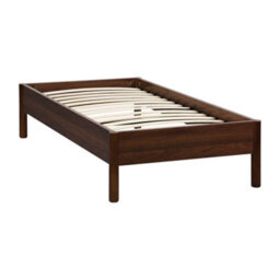 Sweeek - Bed With Slatted Base 90X190Cm Wood Decor Walnut - Harmony - thumbnail 2