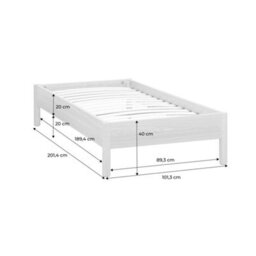 Sweeek - Bed With Slatted Base 90X190Cm Wood Decor Walnut - Harmony - thumbnail 4