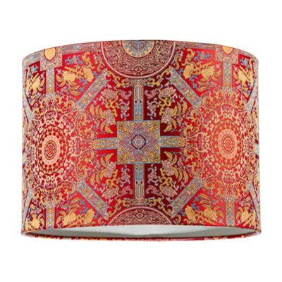 Happy Homewares Persian-Inspired Ottoman Tapestry Floral Shade In Deep Red And Gold - image 1