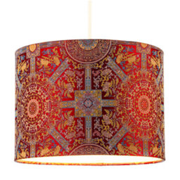 Happy Homewares Persian-Inspired Ottoman Tapestry Floral Shade In Deep Red And Gold - thumbnail 2