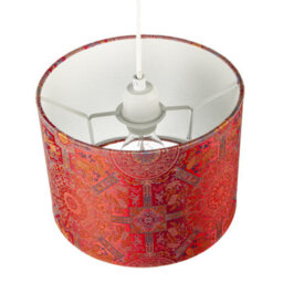 Happy Homewares Persian-Inspired Ottoman Tapestry Floral Shade In Deep Red And Gold - thumbnail 3